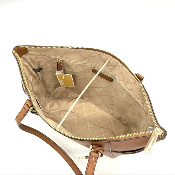 Michael Kors Large Charlotte Tote Bag & Double Zip Wallet Brown (NWT) - Picture 10 of 12